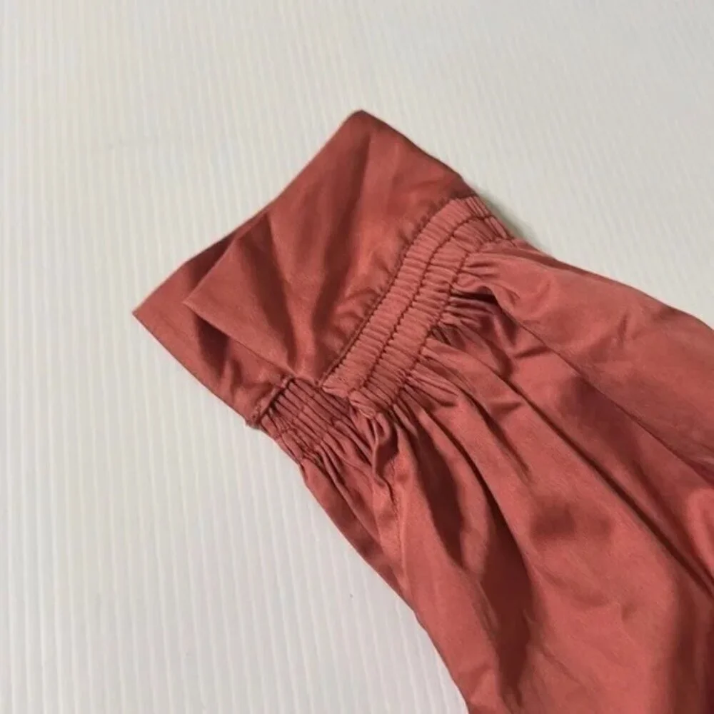 REBECCA TAYLOR | Sateen Twill Puff-Sleeve Mini Dress | Small - Picture 6 of 7